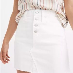 Madewell White Denim Mini Skirt